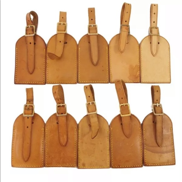 Louis Vuitton Leather Luggage Bag Tags: set of 9 - Picture 2 of 7